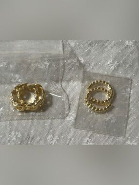 Gold-plated Twisted Hoop Ear Cuff Set s- Women Jewelry